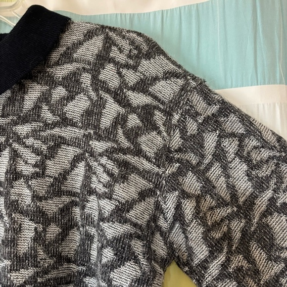 Vintage Geometric Pattern Knit Collared Sweater Sz Small - Picture 4 of 7